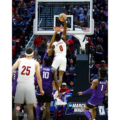 Bennedict Mathurin Arizona Wildcats Unsigned Makes Dunk Shot During the Second Round Game of the 2022 NCAA Men's Basketball Tournament Photograph