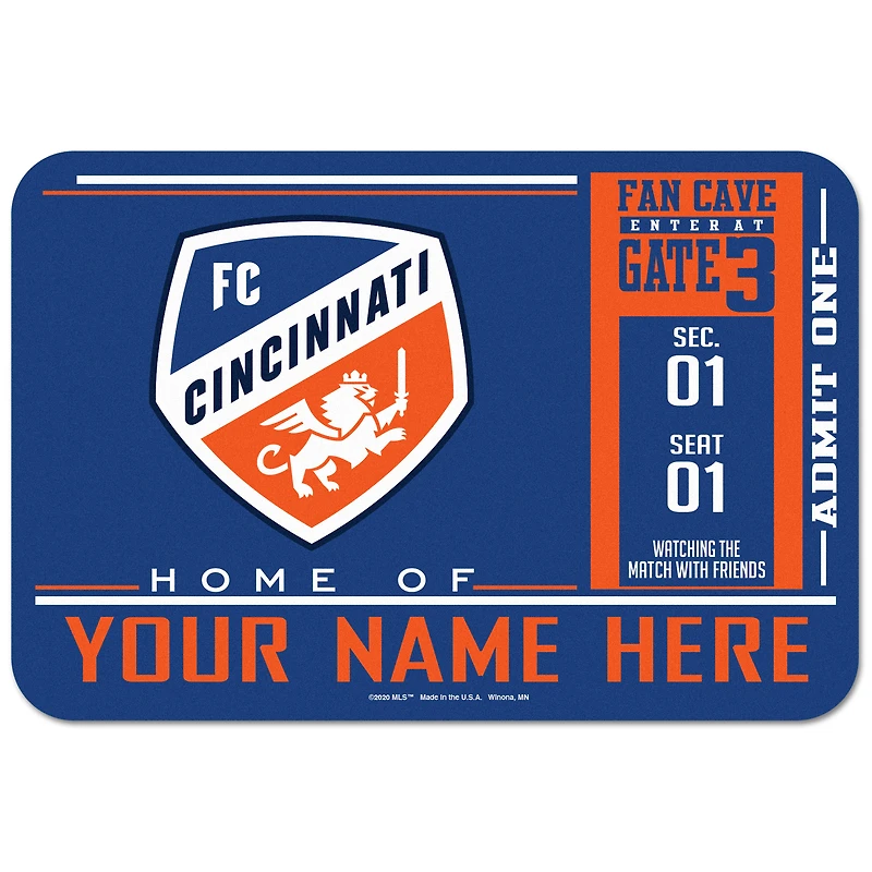 WinCraft FC Cincinnati Personalized 20'' x 30'' Floor Mat