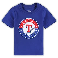 Toddler Royal Texas Rangers Team Crew Primary Logo T-Shirt