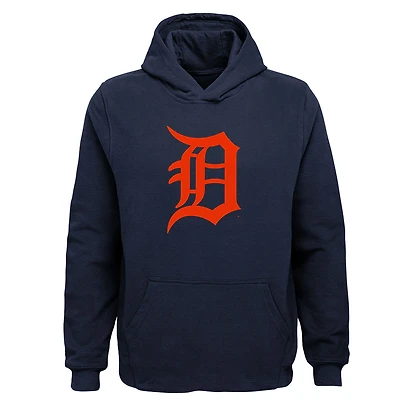 Youth Navy Detroit Tigers Team Primary Logo Pullover Hoodie
