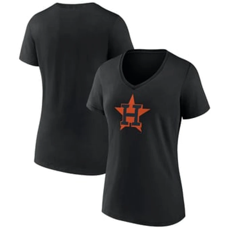 Women's Black Houston Astros Rough Diamond V-Neck T-Shirt