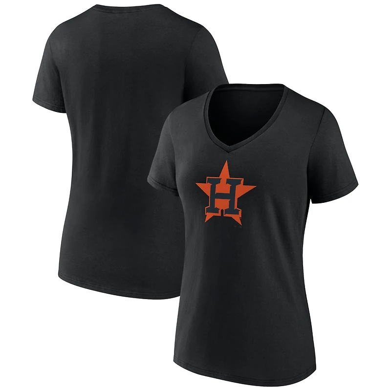 Women's Black Houston Astros Rough Diamond V-Neck T-Shirt