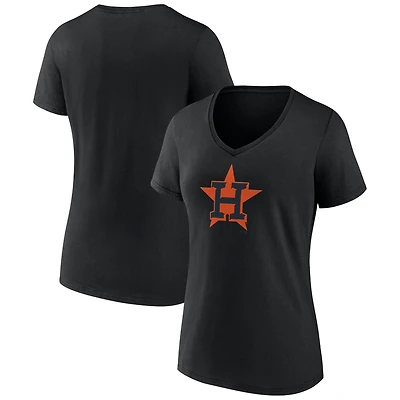 Women's Black Houston Astros Rough Diamond V-Neck T-Shirt