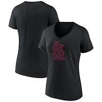 Women's Black St. Louis Cardinals Rough Diamond V-Neck T-Shirt