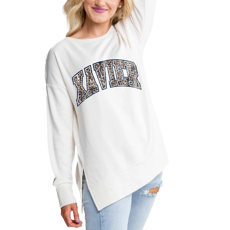 Women's Gameday Couture Cream Xavier Musketeers Legacy Side Split Pullover Top
