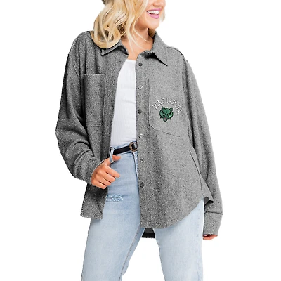 Women's Gameday Couture Gray Binghamton Bearcats Switch It Up Button-Up Shacket
