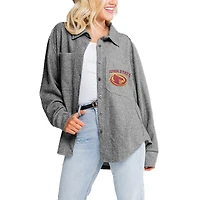 Women's Gameday Couture Gray Iowa State Cyclones Switch It Up Button-Up Shacket