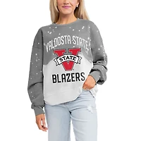 Women's Gameday Couture Gray Valdosta State Blazers Twice As Nice Faded Crewneck Sweatshirt