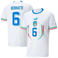 Youth Puma Marco Verratti White Italy National Team 2022/23 Away Replica Player Jersey