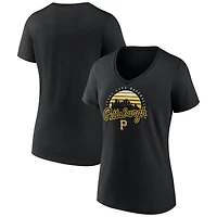 Women's Black Pittsburgh Pirates One Champion V-Neck T-Shirt