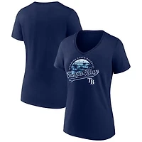 Women's Navy Tampa Bay Rays One Champion V-Neck T-Shirt
