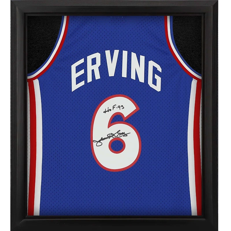 Julius Erving Philadelphia 76ers Autographed Framed Mitchell & Ness Royal 1982-83 Swingman Jersey Shadowbox with "HOF '93" Inscription
