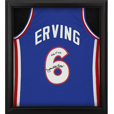 Julius Erving Philadelphia 76ers Autographed Framed Mitchell & Ness Royal 1982-83 Swingman Jersey Shadowbox with "HOF '93" Inscription