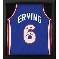 Julius Erving Philadelphia 76ers Autographed Framed Mitchell & Ness Royal 1982-83 Swingman Jersey Shadowbox with "HOF '93" Inscription