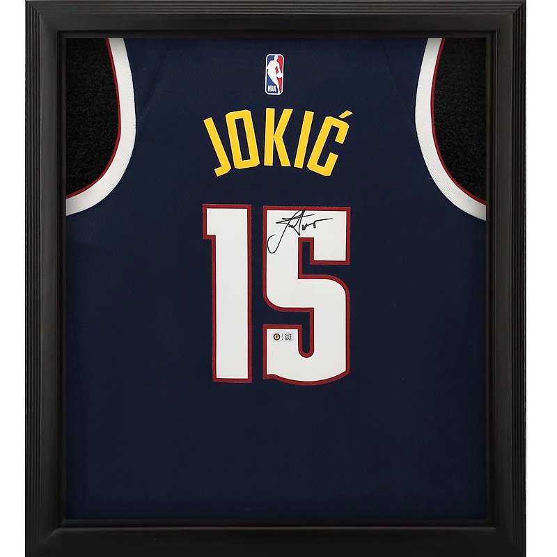 Nikola Jokic Navy Denver Nuggets Autographed Framed Nike Icon 2020-21 Swingman Jersey Shadowbox