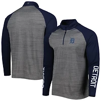 Men's Levelwear Heather Gray Detroit Tigers Vandal Raglan Quarter-Zip Top