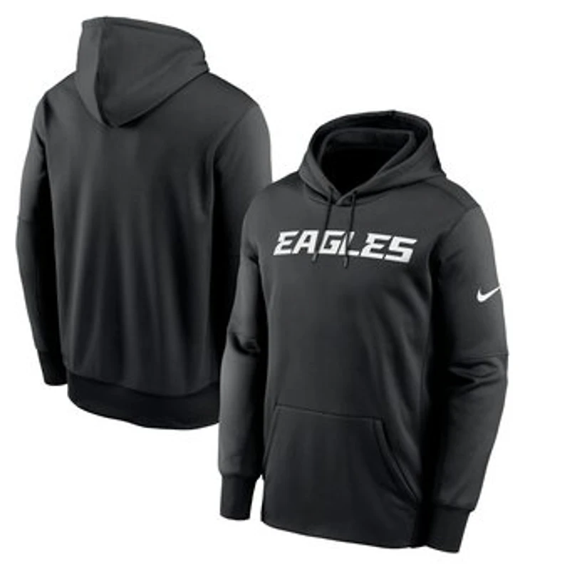 Men's Nike Black Philadelphia Eagles Wordmark Fleece Pullover Hoodie
