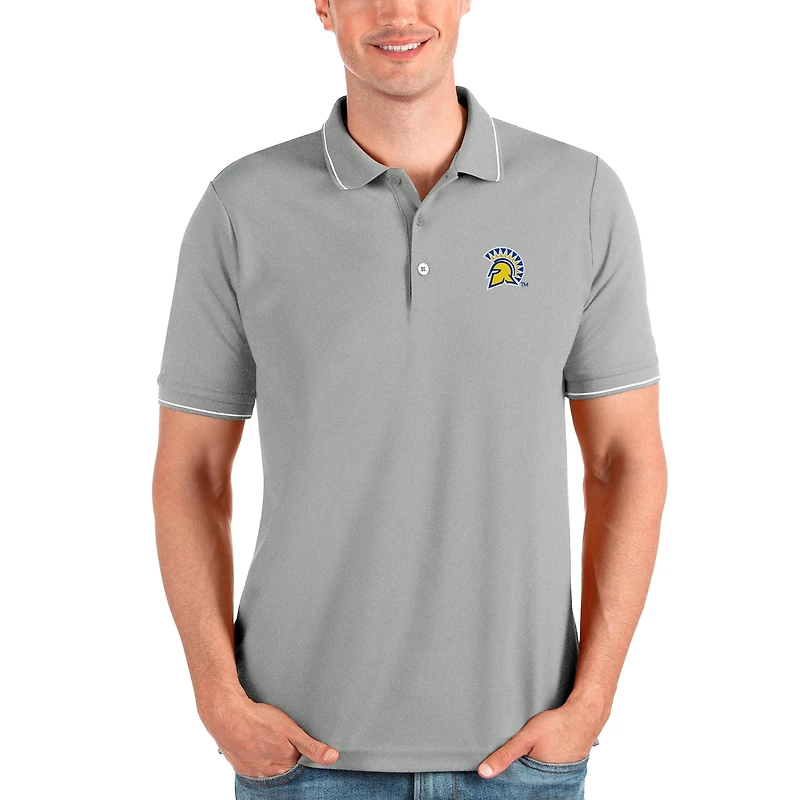 Men's Antigua Gray San Jose State Spartans Affluent Polo
