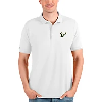 Men's Antigua White South Florida Bulls Affluent Polo