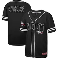Men's Colosseum Black North Carolina Central Eagles Free Spirited Mesh Button-Up Baseball Jersey