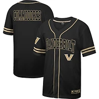Men's Colosseum Black Vanderbilt Commodores Free Spirited Mesh Button-Up Baseball Jersey