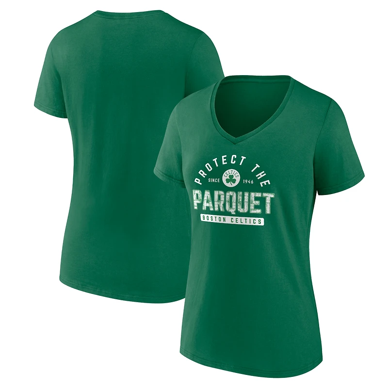 Women's Kelly Green Boston Celtics Core Hometown V-Neck T-Shirt