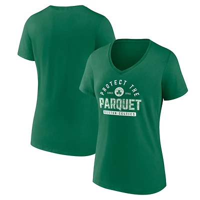 Women's Kelly Green Boston Celtics Core Hometown V-Neck T-Shirt