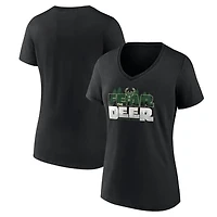Women's Black Milwaukee Bucks Core Hometown V-Neck T-Shirt