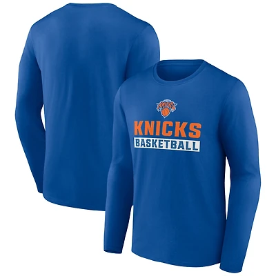 Men's Blue New York Knicks Let's Go Long Sleeve T-Shirt