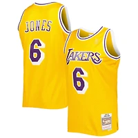 Men's Mitchell & Ness Eddie Jones Gold Los Angeles Lakers 1996/97 Hardwood Classics Swingman Jersey
