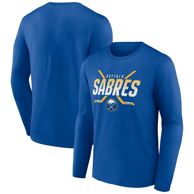 Men's Royal Buffalo Sabres Covert Logo Long Sleeve T-Shirt