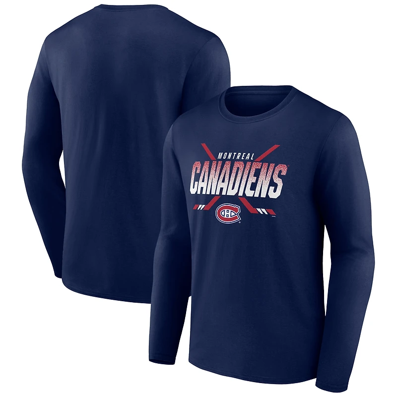 Men's Navy Montreal Canadiens Team Covert Long Sleeve T-Shirt