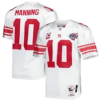 Men's Mitchell & Ness Eli Manning White New York Giants 2007 Authentic Throwback Retired Player Jersey