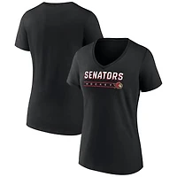 Women's Black Ottawa Senators Primary Play V-Neck T-Shirt