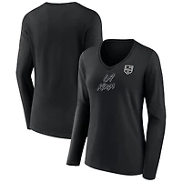 Women's Black Los Angeles Kings Forge Long Sleeve V-Neck T-Shirt
