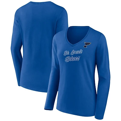 Women's Blue St. Louis Blues Forge Long Sleeve V-Neck T-Shirt