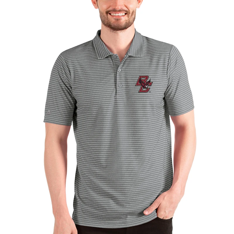 Men's Antigua Steel/White Boston College Eagles Esteem Polo