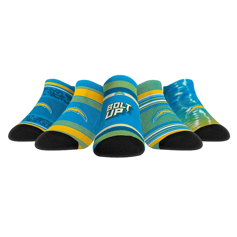 Unisex Rock Em Socks Los Angeles Chargers Super Fan Five-Pack Low-Cut Socks Set