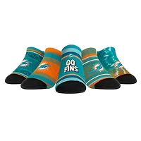 Unisex Rock Em Socks Miami Dolphins Super Fan Five-Pack Low-Cut Socks Set