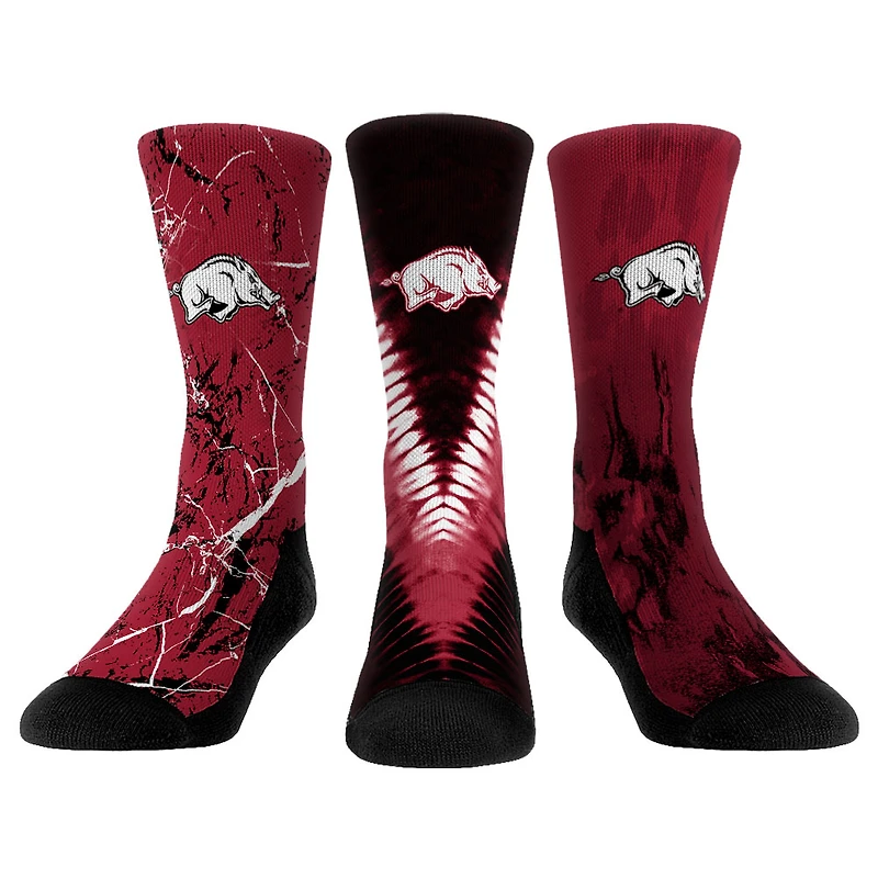 Youth Rock Em Socks Arkansas Razorbacks Three-Pack Crew Socks Set