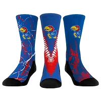 Youth Rock Em Socks Kansas Jayhawks Three-Pack Crew Socks Set