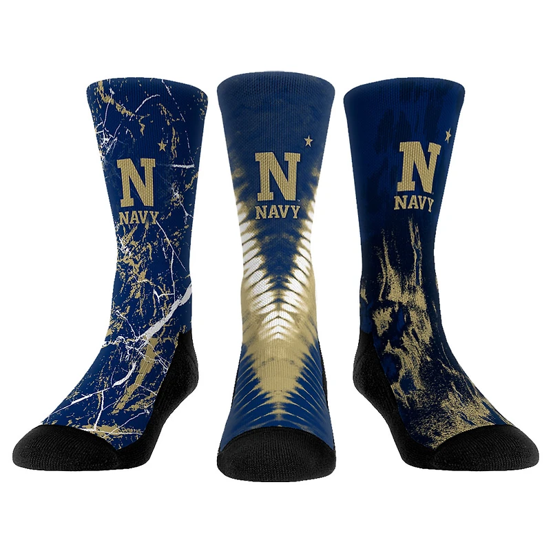Youth Rock Em Socks Navy Midshipmen Three-Pack Crew Socks Set