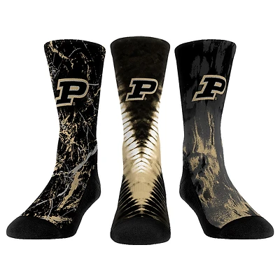Youth Rock Em Socks Purdue Boilermakers Three-Pack Crew Socks Set