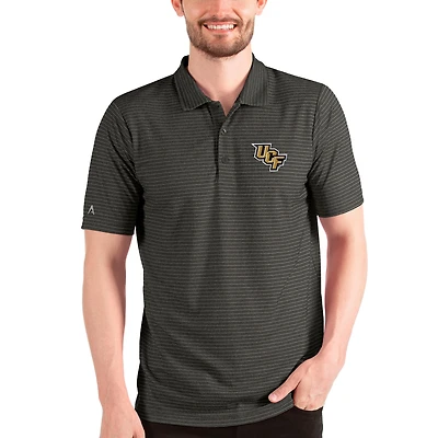 Men's Antigua Heathered Black/Silver UCF Knights Esteem Polo
