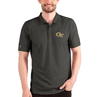 Men's Antigua Heathered Black/Silver Georgia Tech Yellow Jackets Esteem Polo