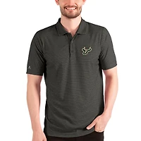 Men's Antigua Heathered Black/Silver South Florida Bulls Esteem Polo