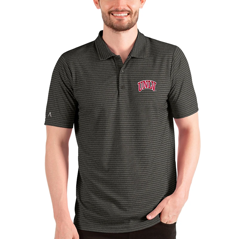 Men's Antigua Heathered Black/Silver UNLV Rebels Esteem Polo