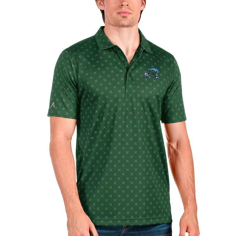 Men's Antigua Forest Green/Steel Tulane Green Wave Spark Polo