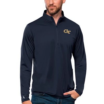 Men's Antigua Navy Georgia Tech Yellow Jackets Tribute Quarter-Zip Top