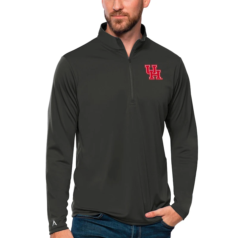 Men's Antigua Charcoal Houston Cougars Tribute Quarter-Zip Top